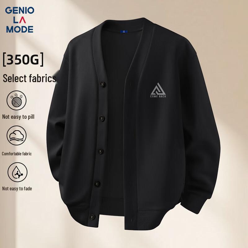 

GENIOLAMODE Men s V-Neck Cardigan Sweatshirt L