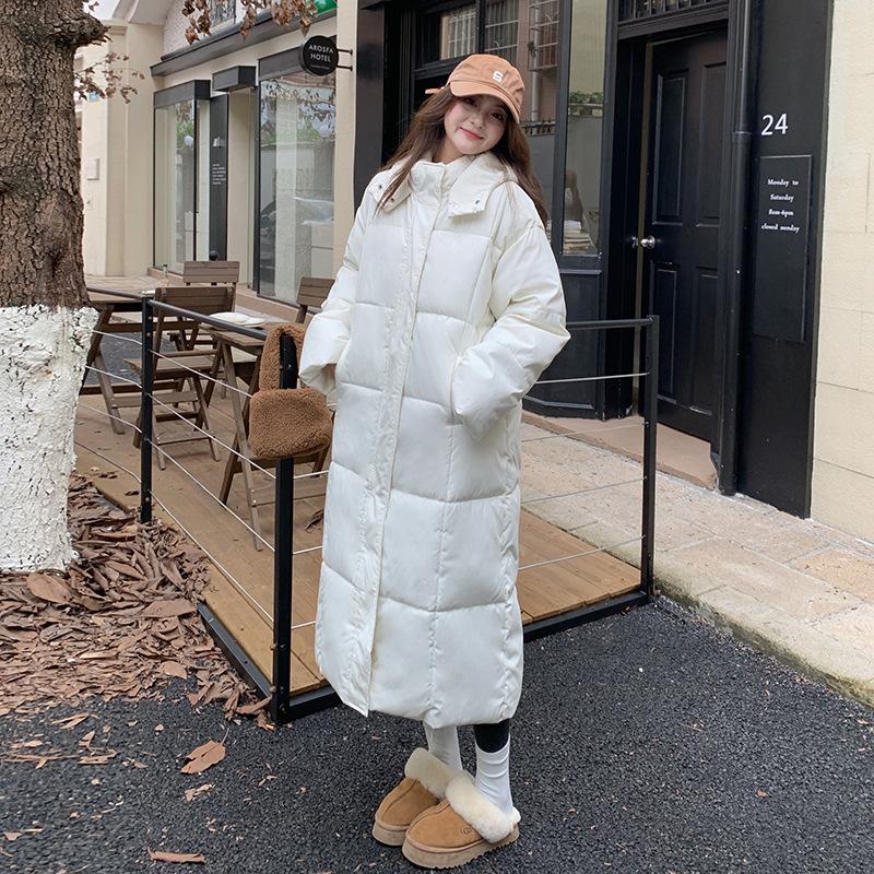

Long Cotton-padded Clothes for Women, New Thickened Loose Cotton-padded Jackets, Cotton-padded Clothes Over the Knee, Bread Clothes, Jackets for Women XL білий