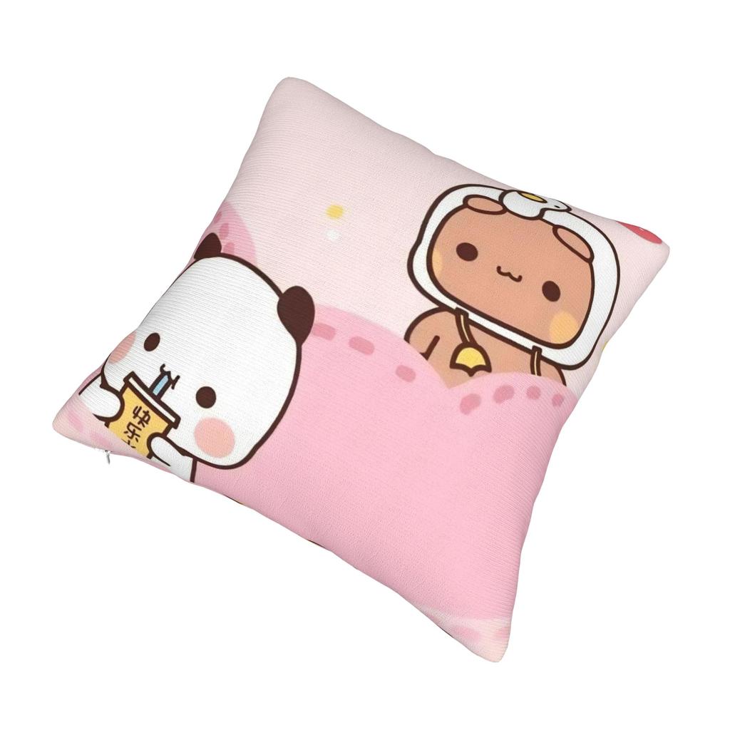 Cartoon Panda Bubu Dudu Pillowcase Printing Polyester Cushion Cover Decorations Throw Pillow Case Cover Home Square 18''