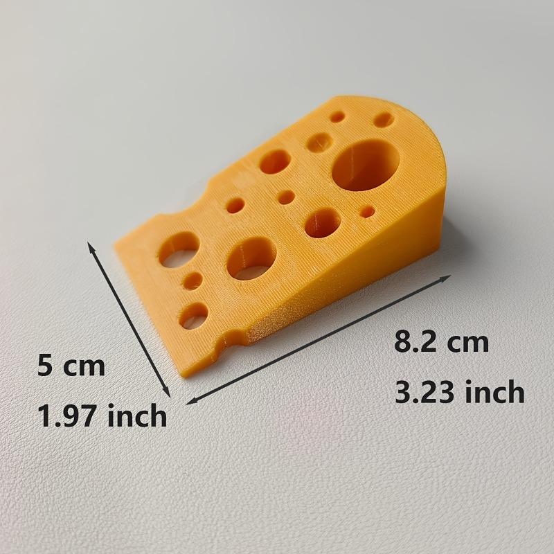 Door Stopper- Cute Cheese Shape- Under-Door Safety Bumper, Suitable for Rooms, Bedrooms, Main Doors- No Screws/Easy to Install