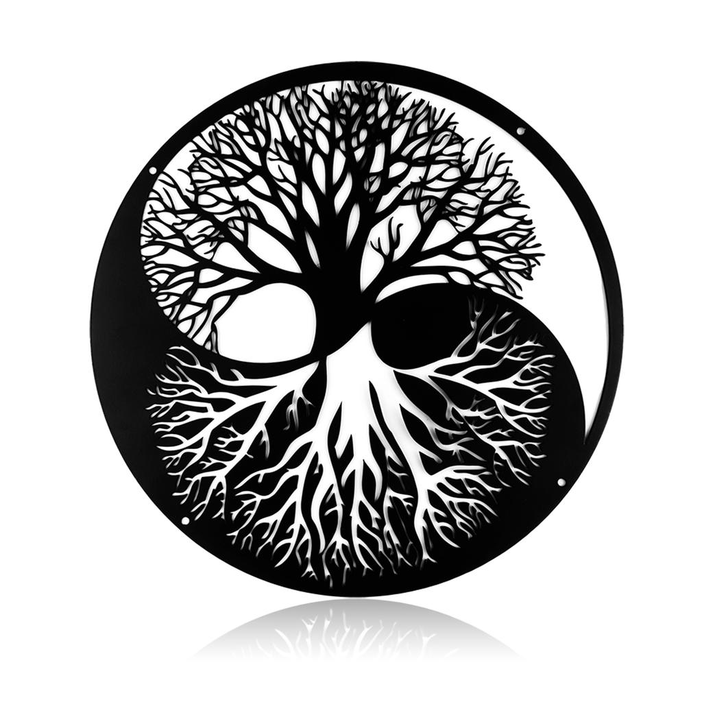 Baum des Lebens Wandkunst, Baum des Lebens Ying Yang Metall Wandkunst, Metall Wandkunst Innendekoration, Home Office Wand Wohnzimmer
