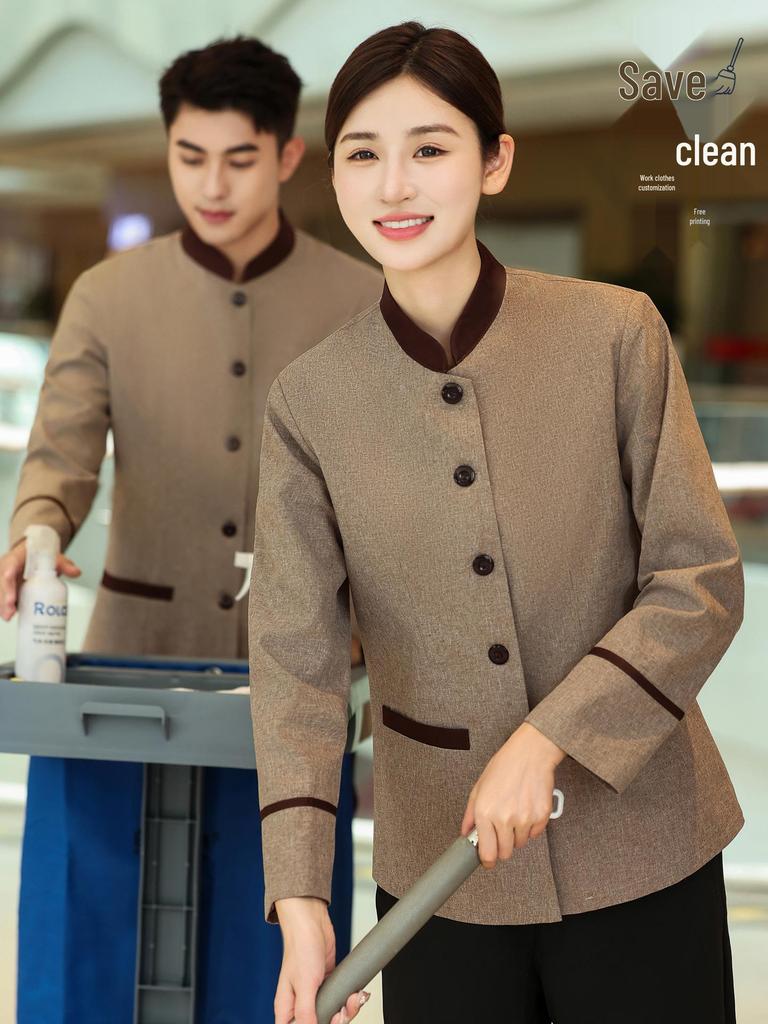 Women's Long Sleeve Hotel Cleaner Uniform Set for Autumn/Winter