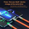 3-in-1 6A 120W Usb Metal Fast Charging Cable 8-pin Charging Cable Compatible For Iphone Micro Usb Type-C