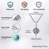 Turquoise Natural Stone Geometric Pendant Necklace for Men Male, Stainless Steel Moon Star Charm Waterproof Fashion Jewelry Gift