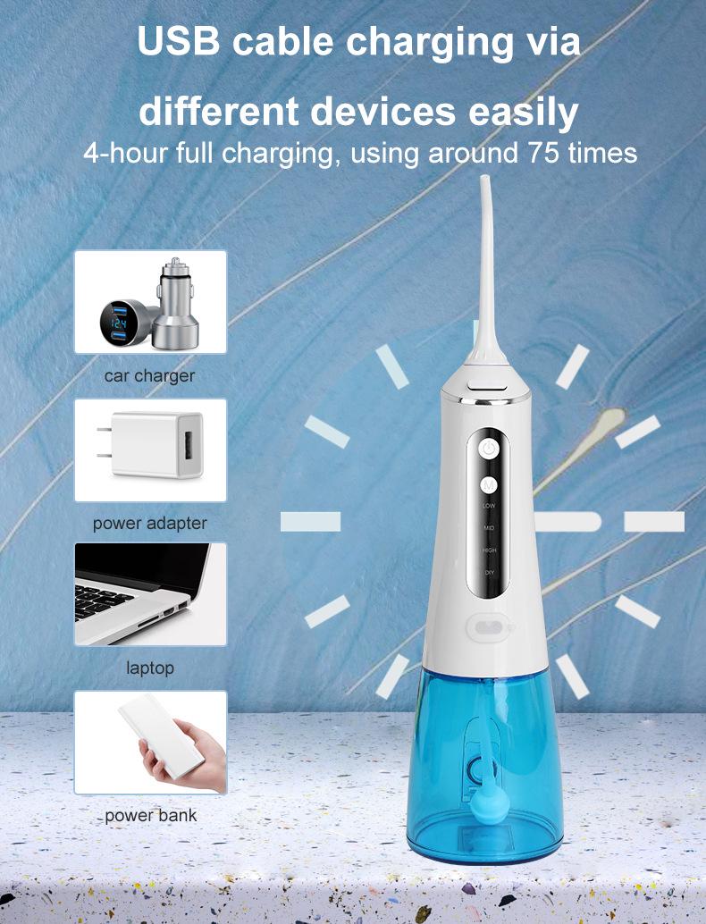 

Портативный электрический ирригатор синий/белый