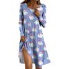 Ladies Halloween Party Dress 3D Horror Pumpkin Ghost Print Long Sleeve Round Neck Casual A-Line Dress Vestidos