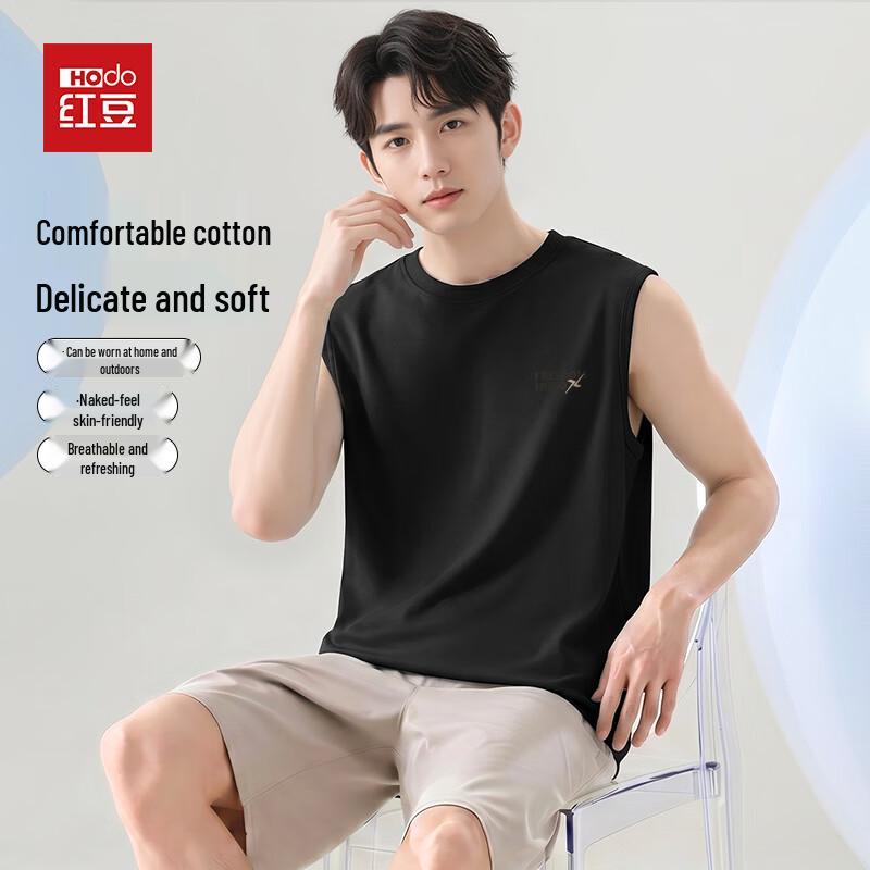 Hodo Men s Heavyweight Pure Cotton Round Neck Tank Top M