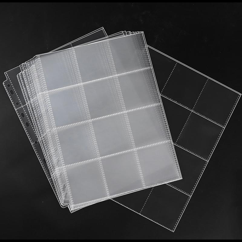11 Holes 10 Pieces 12 Pocket Loose-leaf Card Booklet Pages 58mm Barking Badge Collection PP Inside Replacement Card Collection