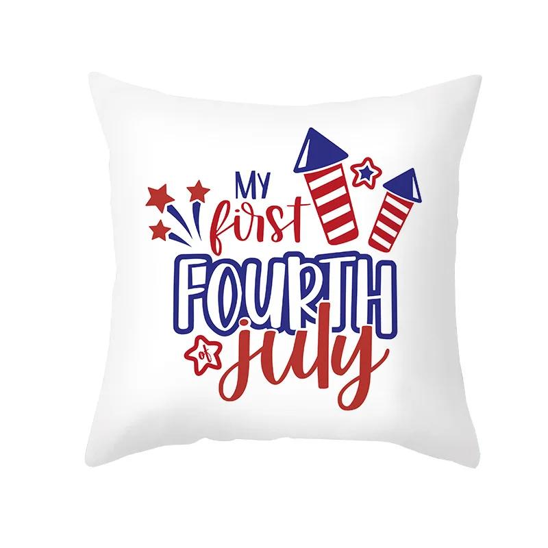 USA July 4th Independence Day Gifts Sofa Decor Throw Pillow Case Home Decorative Cushion Cover Fireworks Printed Pillows Cover