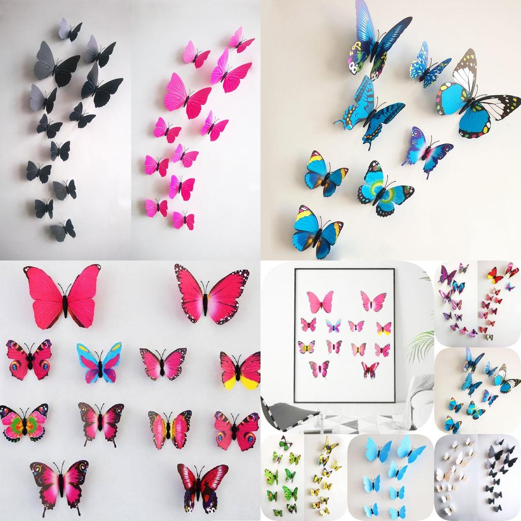 Realistyczny 9cm Motyl 3D Sztuka Ścienna Pvc Magnes na Lodówkę Dekoracja Domu Rekwizyt