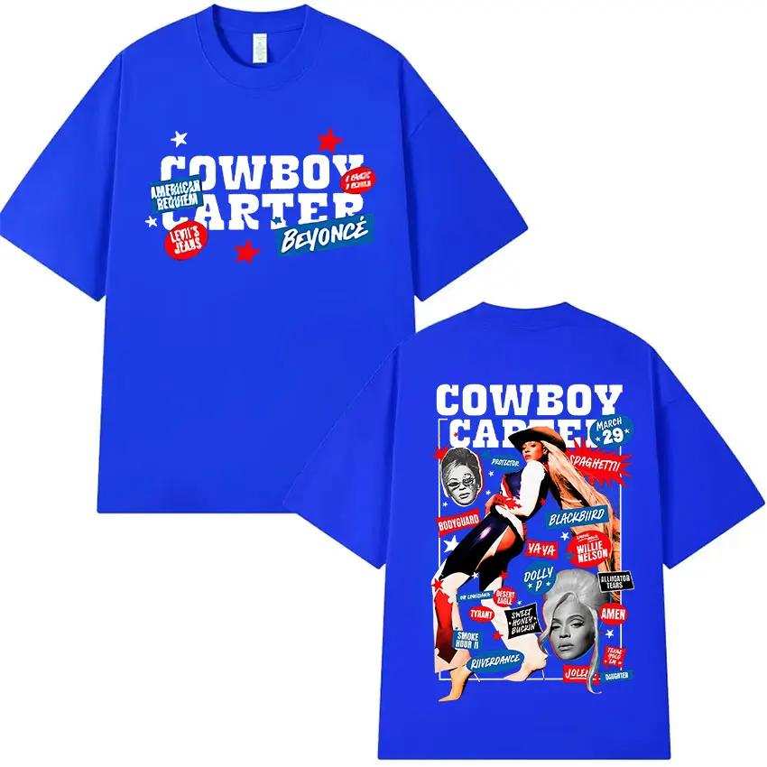 Beyonce Cowboy Carter Album 2025 Graphic T-Shirt Men Women Hip Hop Aesthetic Clothing T Shirt Summer Retro Oversized Cotton Tees