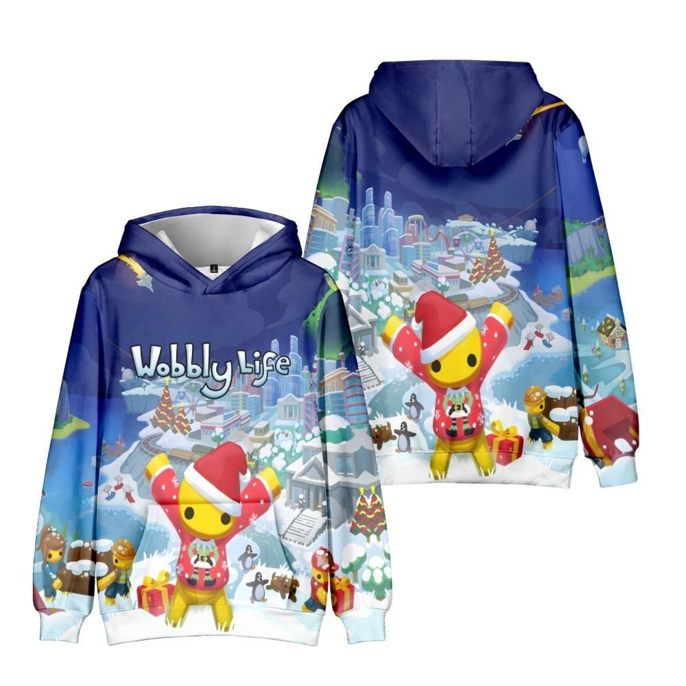 21 Kolorów Jesienna Moda Wobbly Life Kreskówkowy Nadruk Bluzy Casual Długi Rękaw Unisex Pulowery Streetwear Śmieszne Ubrania