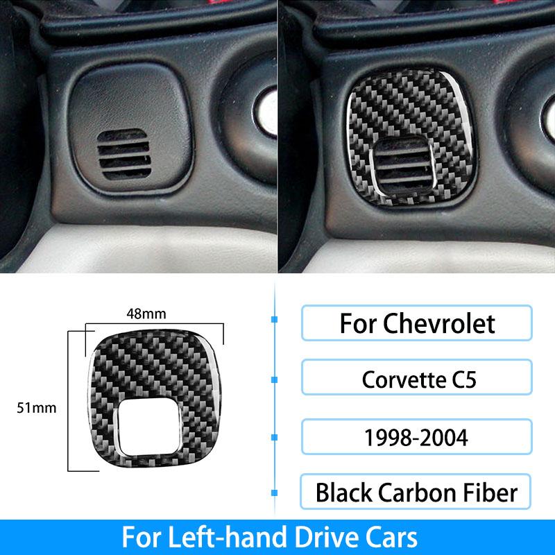 Pentru Chevrolet Corvette C5 1998-2004, fibră de carbon, priză centrală, buton radio, ridicare fereastră, inel pentru chei, decorare pentru capac