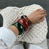 Fashion Irregular Amber Smudged Acrylic Bracelet, Exaggerated Geometric Glossy Resin Bracelet