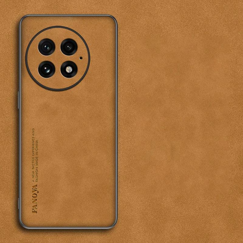 Luxury Leather Silicone Hard Frosted Back Case for OnePlus 13 12 11 NORD4 ACE 4 3 V Pro Shockproof Protection Phone Cover Shell