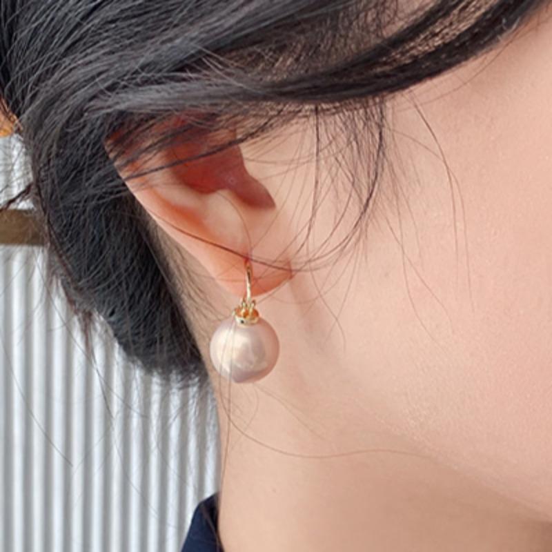 Perlové náušnice, Náušnice s luxusnou textúrou, Háčiky na uši, Retro temperament, Jednoduché dámske