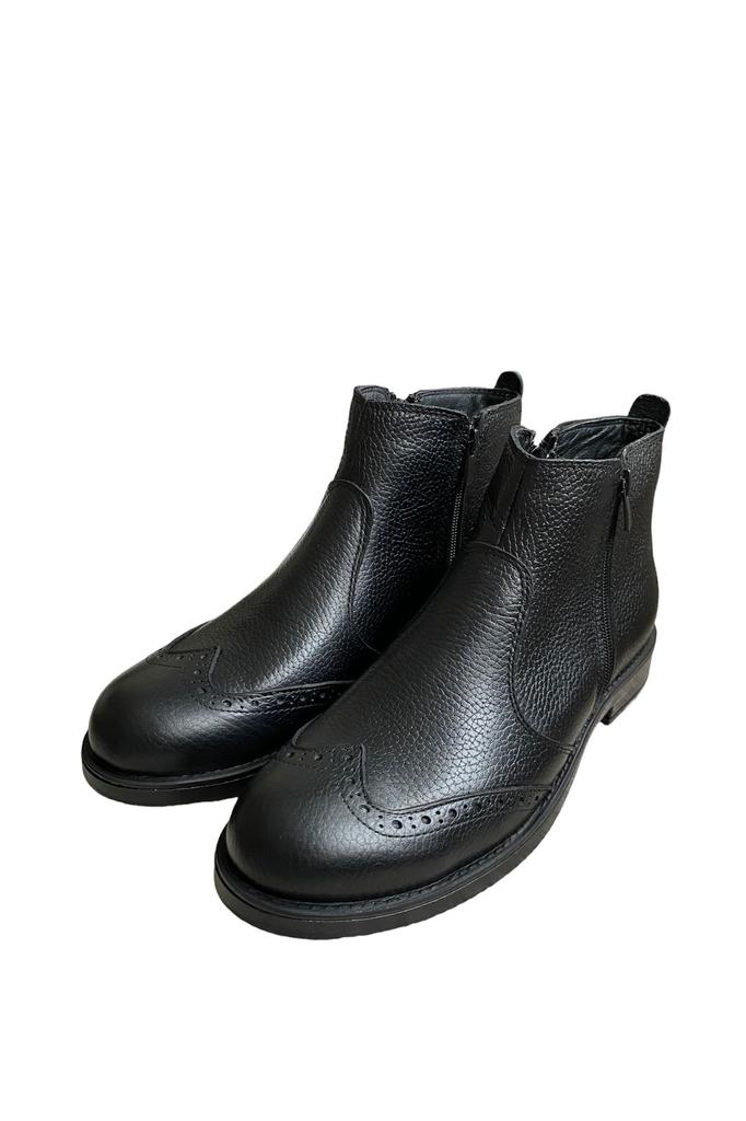 Men's Fashion Genuine Leather Flat Heeled Boots Bootie Winter Furry Classic Boots Shoes