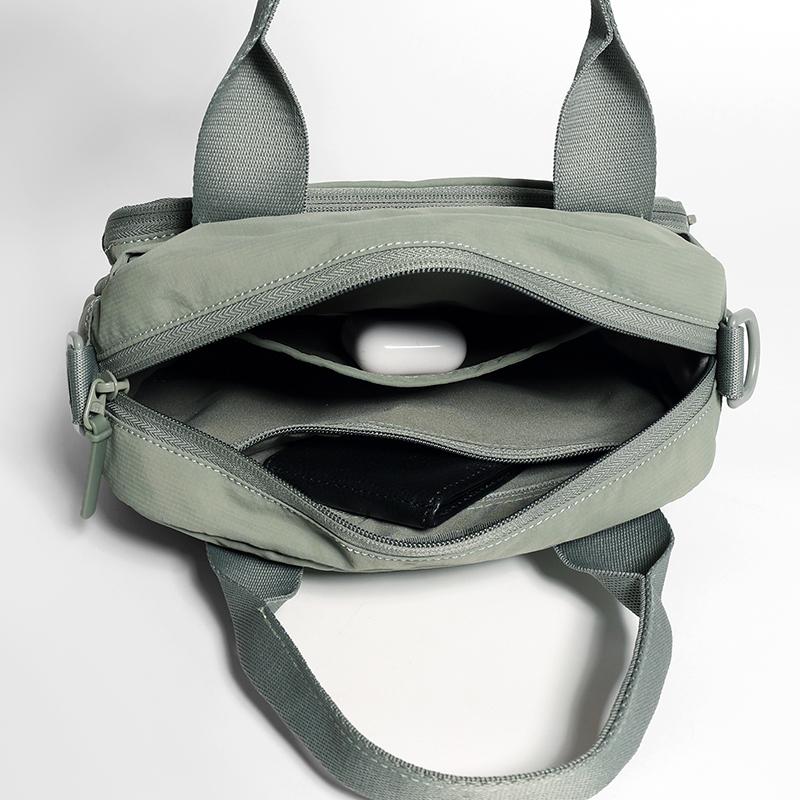 Solid Color Handbag Travel Crossbody Bag Lightweight Water-Repellent Nylon Bag Women's Shoulder Bag