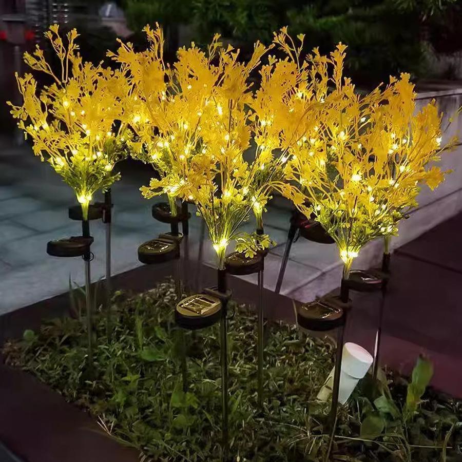 

LED Solar Rapeseed Flower Outdoor Cross border Garden Light Solar Lawn Plug in Light 7 rapeseed flowers теплый белый