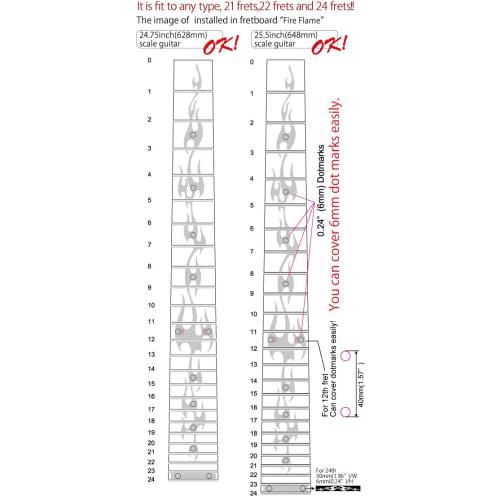 Jockomo Fire Flame/Real Fire Guitar Inlay Sticker