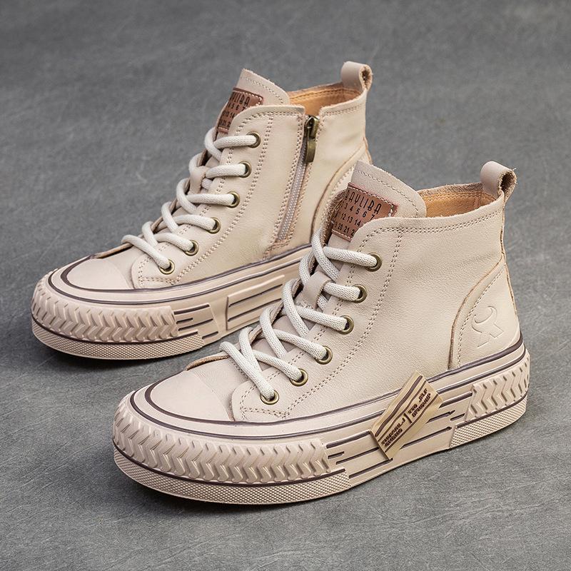 

Мода GKTINOO 2025 Новые Весенние Кроссовки из Натуральной Кожи Женская Обувь Шнуровка Прошивка Плоская Ручная Работа Повседневная Удобная Женская Обувь 9