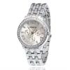 Luxury Geneva Brand Women Gold Stainless Steel Quartz Watch Crystal Casual Wrist Watches Rhinestone Relogio Feminino Reloj Mujer