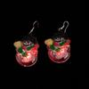 Santa Claus Xmas Dangle Ear Clips Electric Luminous Christmas Pendant LED Drop Earrings  Girls