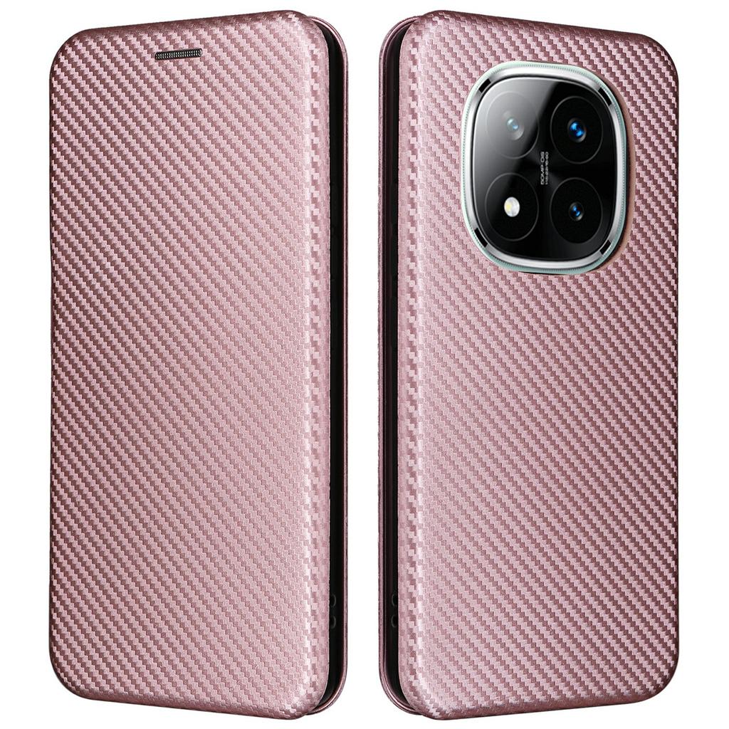 For Xiaomi Redmi Note 14 Pro 5G/Poco X7 5G Case Carbon Fiber Texture Drop-Proof PU Leather Phone Cover