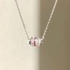 Pink Small Waist Necklace for Women, Ins Niche Design, Sweet and Light , Unique Minimalist Style, Zircon Pendant Collarbone Chain