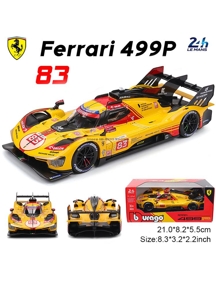 Bburago 1:24 2024 Ferrari 499P LMH FORMULA RACING 250GTO FXXK 458 Alloy Luxury Vehicle Diecast Cars Model Toy Collection Gift