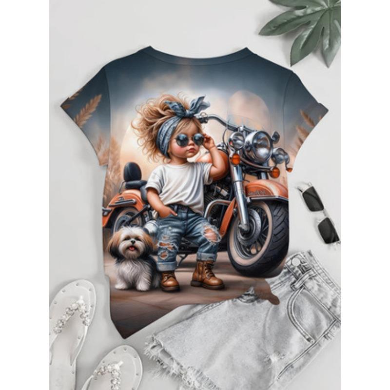 

Fashion Printed Top Casual Comfort Short Sleeve Loose T-Shirts Women’s 6XL