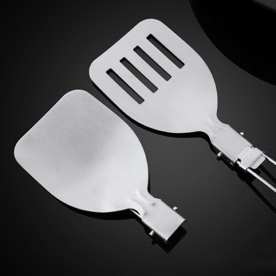 Stainless Steel Tableware Foldable Design Hollow Handle Portable Cookware Camping Hiking
