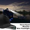 Linterna LED Mini Súper Brillante 5000LM Flash Explosivo Tres Ojos Antorcha Pequeña Luz con Pinza para Sombrero USB Pesca Exterior luz fuerte portátil