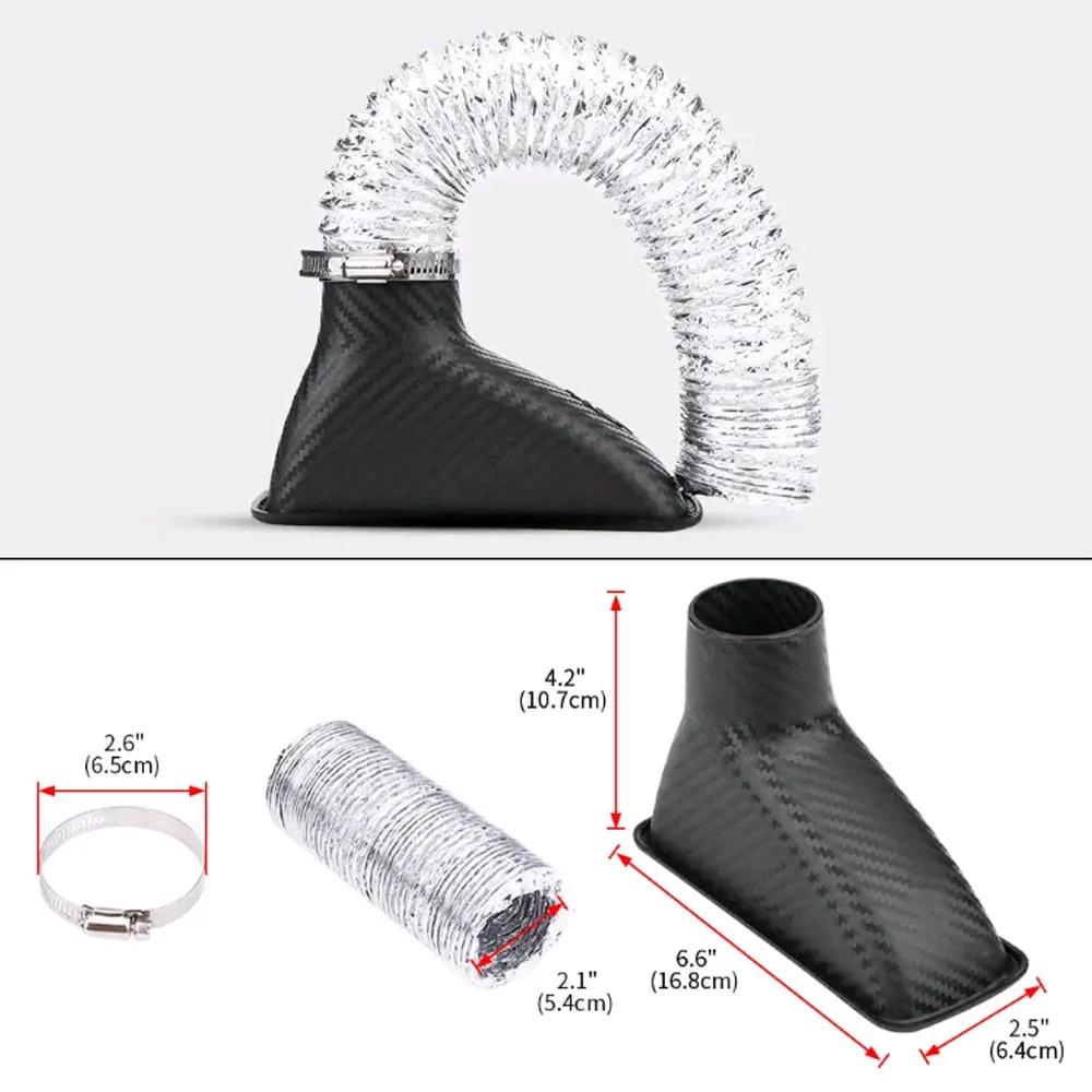 1Set Car Front Bumper Admission Air Turbo Air Intake Pipe Kit ABS Turbine Inlet Kit Pipe Air Funnel Universal Car Accessories