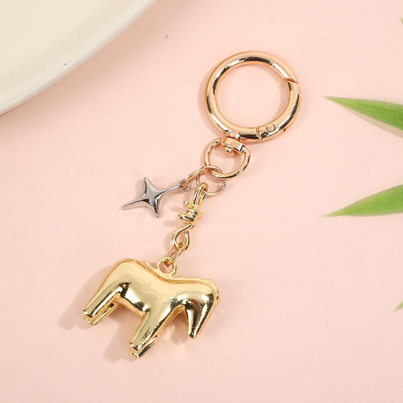

Creative Alloy Pony Keyring Fashion Simple Metal Keychain For Girls Bag Pendant Versatile Key Hanging Decoration Accessories A2