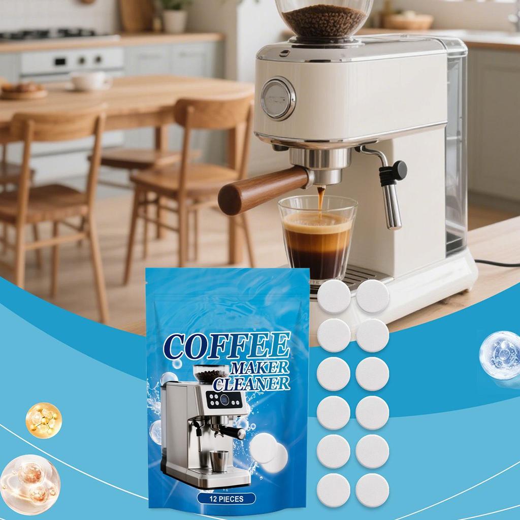 Coffee Machine Cleaning Tablets Drip Coffee Pot Cleaner Tablets 12-Count Brewer Maintenance Accessories For Kitchen Home Bar