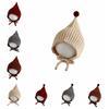 Comfortable Lacing Beanie Cap Solid Color Earmuffs Cap Cute Children Pullover Hat  Autumn Winter