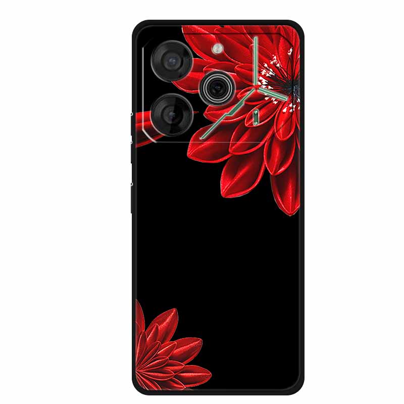 Black Silicone Case For Tecno Pova 6 Pro Phone Case Shockproof Soft Coque For Tecno Pova 6 Pro Back Cover Case Pova6 Pro Cartoon