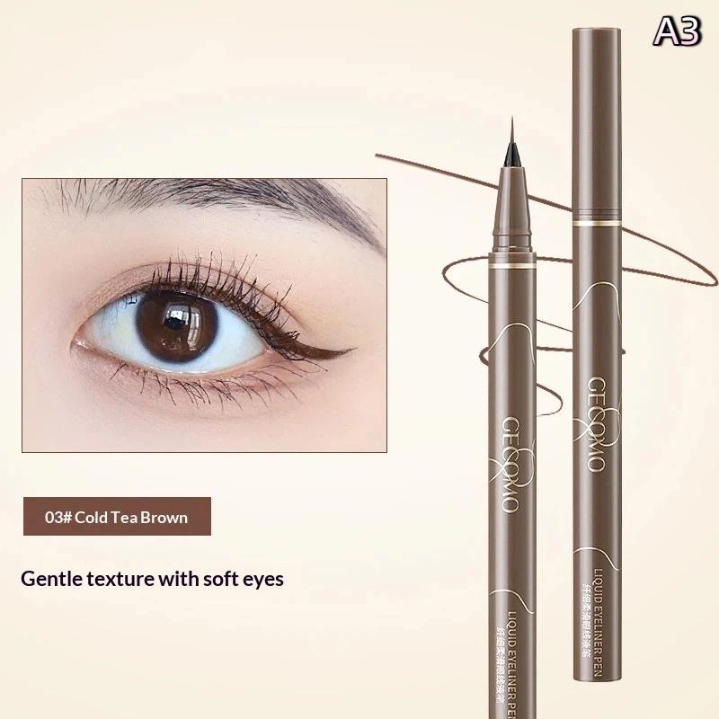 

Liquid Eyeliner 0.01Mm Super Slim Waterproof Silkworm Eyeliner Quick-Drying Sweatproof Long Lasting No Smudging Eye Makeup as the picture