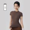Women's Spring-Summer Slim Fit Yoga T-Shirt: Short Sleeve, Nude Feel, Outdoor Pilates & Running