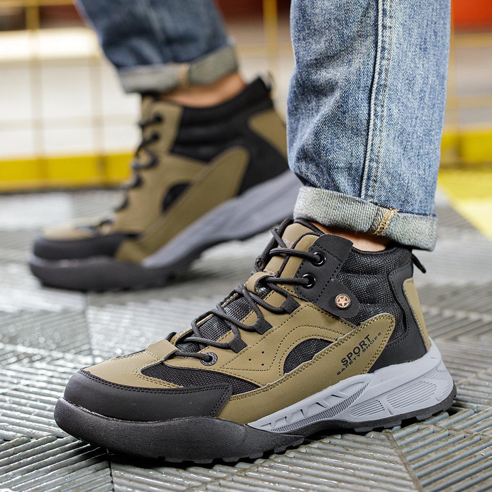 Steel Toe Safety Boots for Men Industry Construction Waterproof Boots Non Slip Work Shoes Lightweight Comfortable Safety Shoes