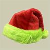 Fluorescent Green Edge Red Santa Hat Plush Double Insulation Soft Material Christmas Party Holiday Decorative Hat