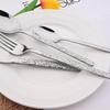 4pcs Hammer Pattern Handle Dinnerware Set Western Stainless Steel Tableware Set Reusable Knife Fork Spoon Dining Table Utensils