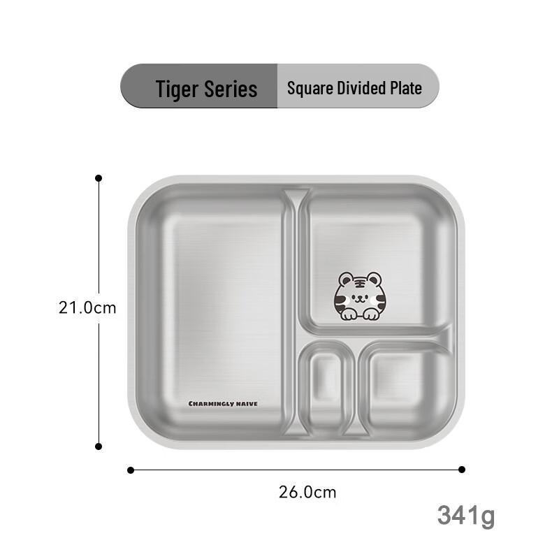 abay Stainless Steel Kids Divided Plate
