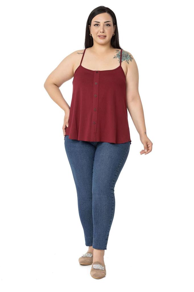 Damenstil Übergröße Körper Große Größe Verstellbarer Kordelzug Viskose Schwarz Bluse mit Zierknöpfen