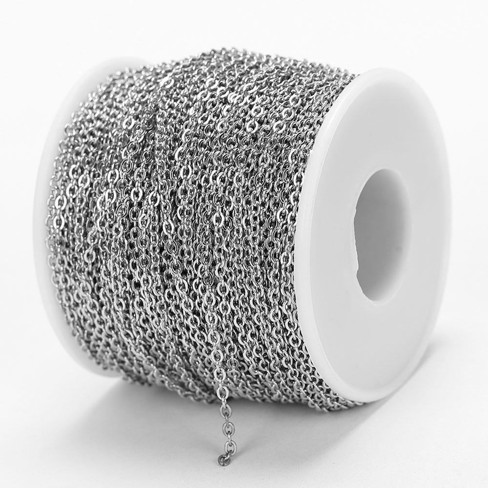 10 Meter 1/1,5/2mm Gold Edelstahl Kette Halskette DIY O-Form Kreuzketten für Armbänder Schmuckherstellung Komponenten