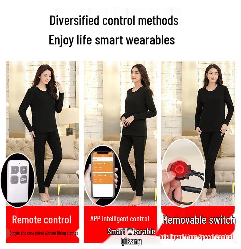 Unisex USB-Charged Heated Underwear Set for Full Body Warmth and Cold Protection