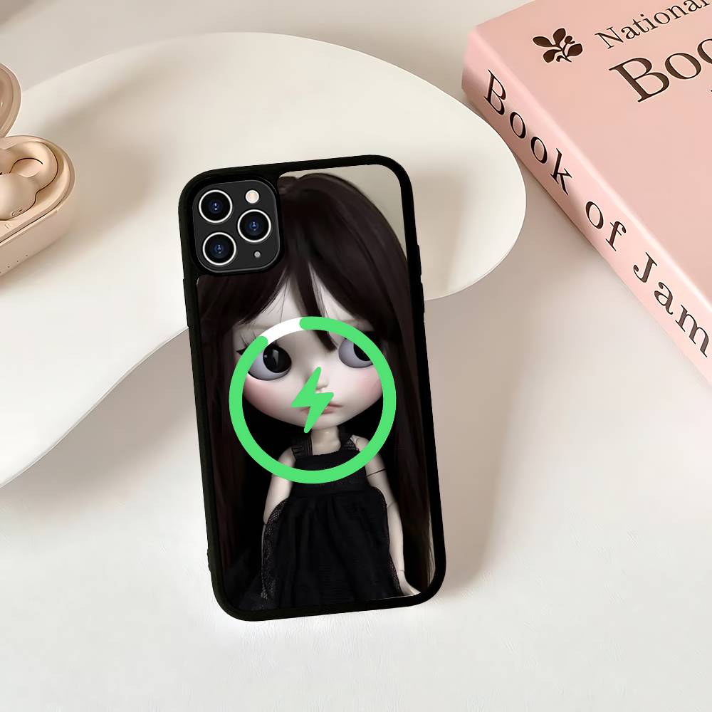 Dark Cute Girl Doll Art Magnetic Wireless Phone Case For IPhone 17 16 15 14 13 12 11 Pro Max Plus Mag Phone Cover