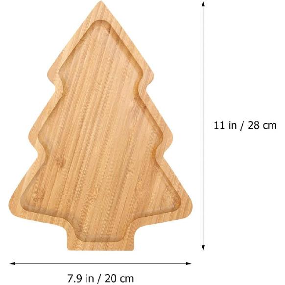 ERINGOGO Wood Serving Tray- Christmas Tree Shaped Wooden Serving Platters Decorative Appetizer Cheese Cookie Trays Sandwich Dessert Snacks Plates