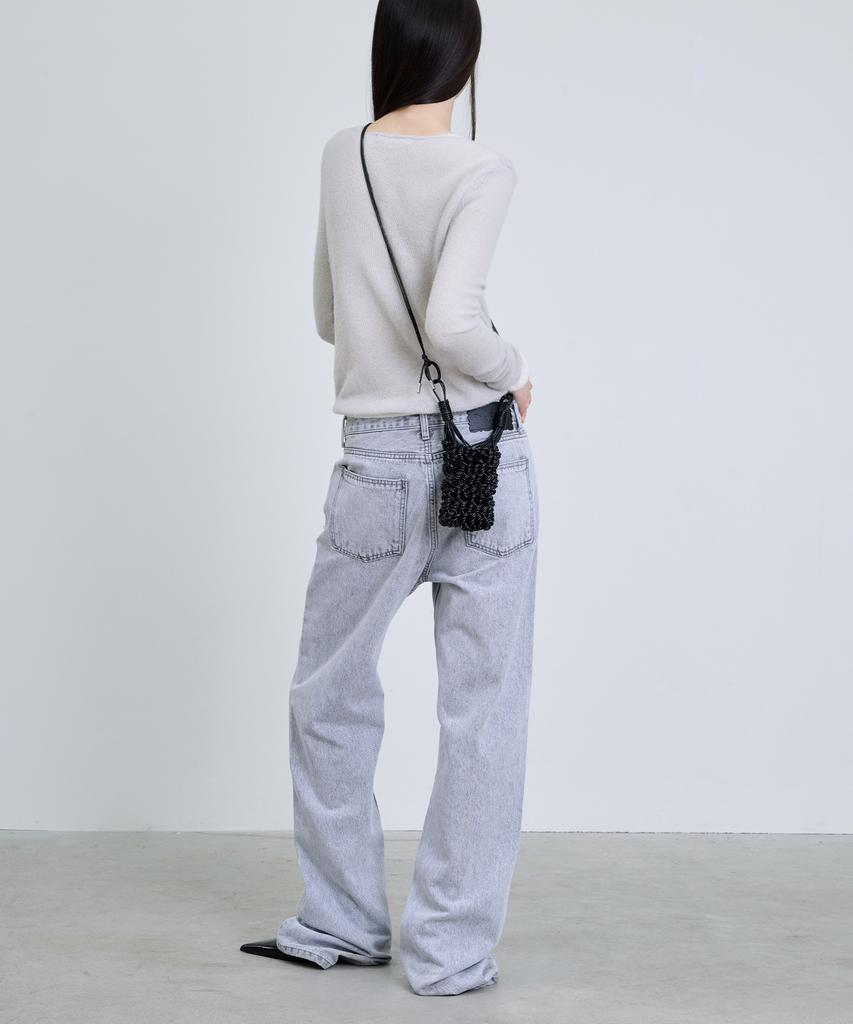 The Aétut Macrame Leather Mini Bag_Black